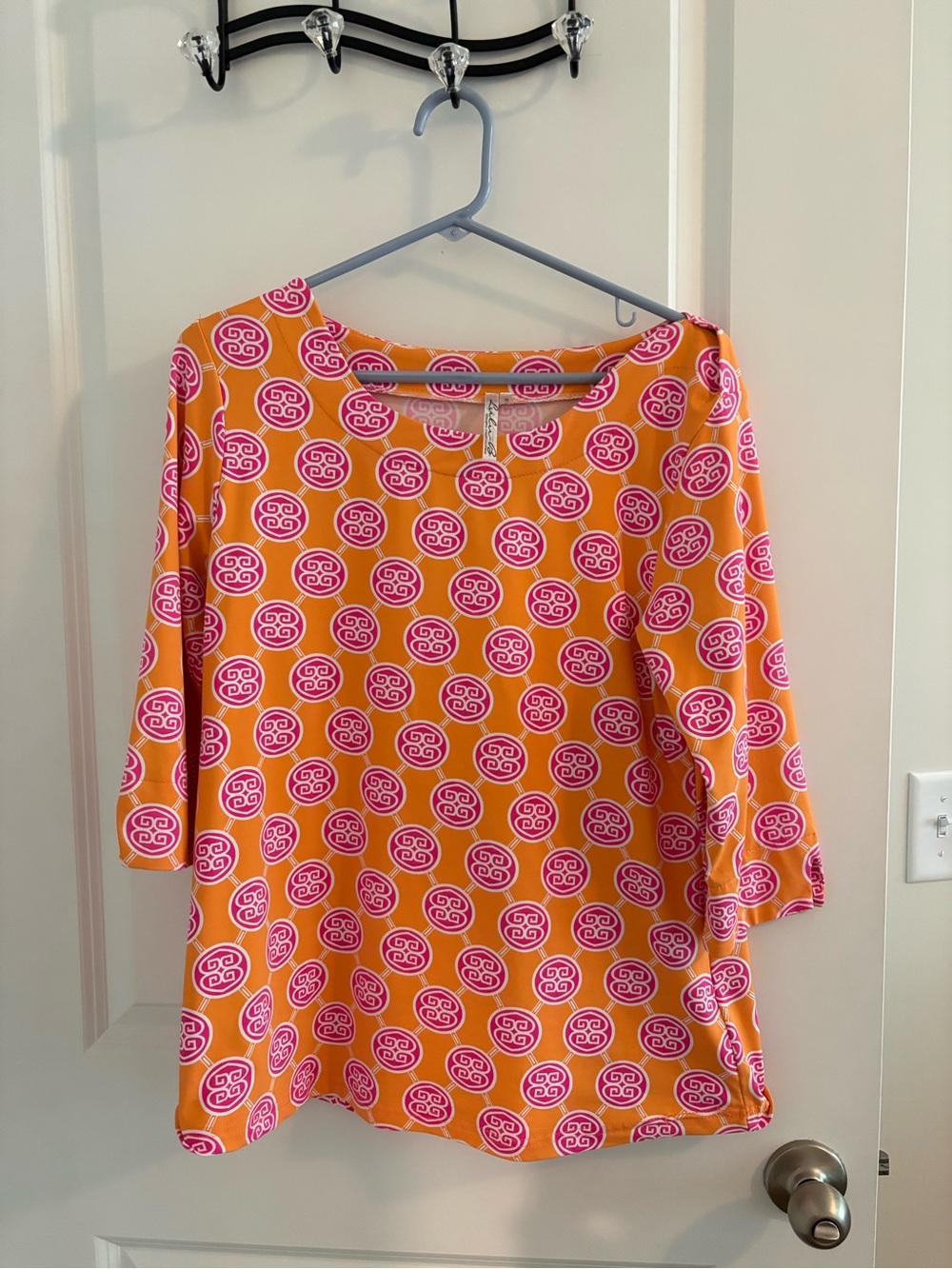 Lulu-B Pink & Orange Patterned Top
